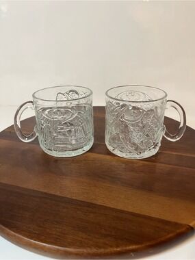Vintage 1995 McDonald’s Batman Forever Glass Mugs Set of 2